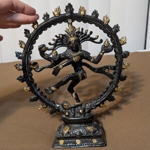 Black and Gold Dancing Shiva Statue